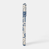 Moderne Vintage Ivoorkleurige Marineblauwe Bloemmo iPhone 16 Hoesje (Rechterkant)