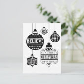 moderne vintage kerst ornamenten feestdagenkaart (Staand voorkant)