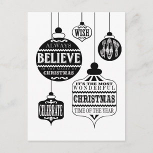 moderne vintage kerst ornamenten feestdagenkaart