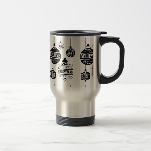 moderne vintage kerst ornamenten reisbeker (Rechts)