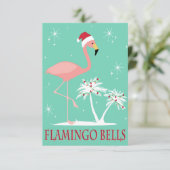 MODERNE VINTAGE KERSTFLAMINGO KAART (Staand voorkant)