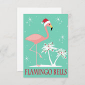 MODERNE VINTAGE KERSTFLAMINGO KAART (Voorkant / Achterkant)