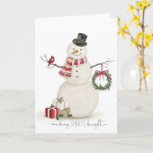 Moderne vintage Kerstman Kaart (Gele Bloem)