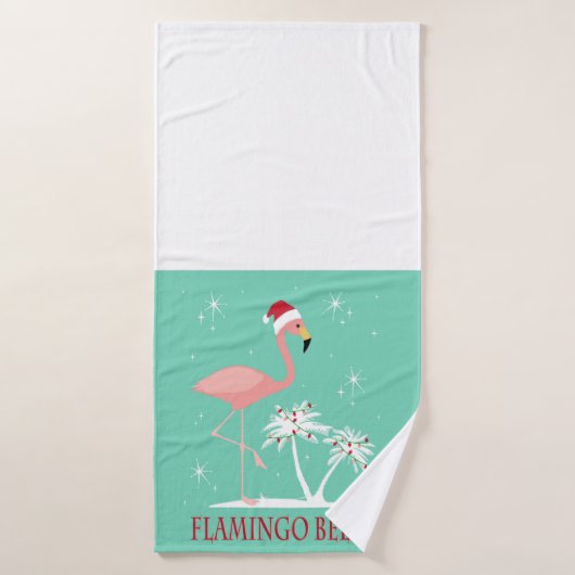 MODERNE VINTAGE KERSTMIS FLAMINGO BADHANDDOEK (Badhanddoek)