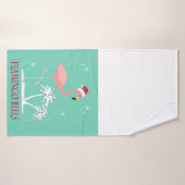 MODERNE VINTAGE KERSTMIS FLAMINGO BADHANDDOEK (Badhanddoek)