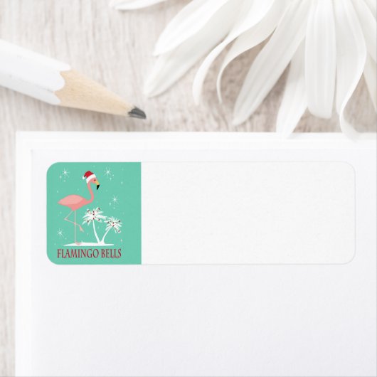 MODERNE VINTAGE KERSTMIS FLAMINGO ETIKET (Insitu)