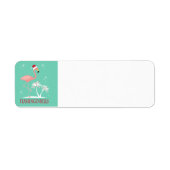MODERNE VINTAGE KERSTMIS FLAMINGO ETIKET (Voorkant)