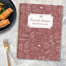 Moderne Vintage Keuken Gereedschap Cute Doodle Rec