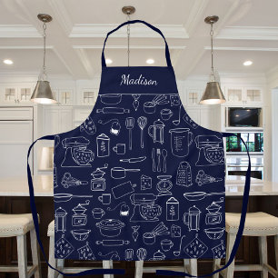 Moderne Vintage Keuken Gereedschap Cute Doodle Schort