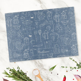 Moderne Vintage Keuken Gereedschap Cute Doodle Snijplank