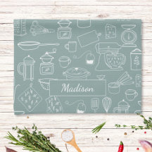 Moderne Vintage Keuken Gereedschap Cute Doodle