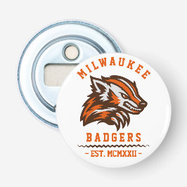 Moderne Vintage Milwaukee Badgers Est. Button Flesopener