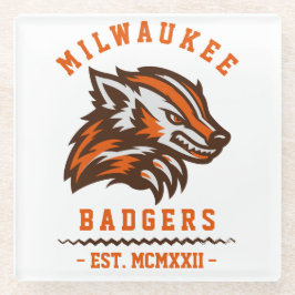 Moderne Vintage Milwaukee Badgers Est. Glazen Onderzetter