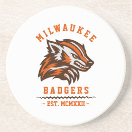 Moderne Vintage Milwaukee Badgers Est. Zandsteen Onderzetter