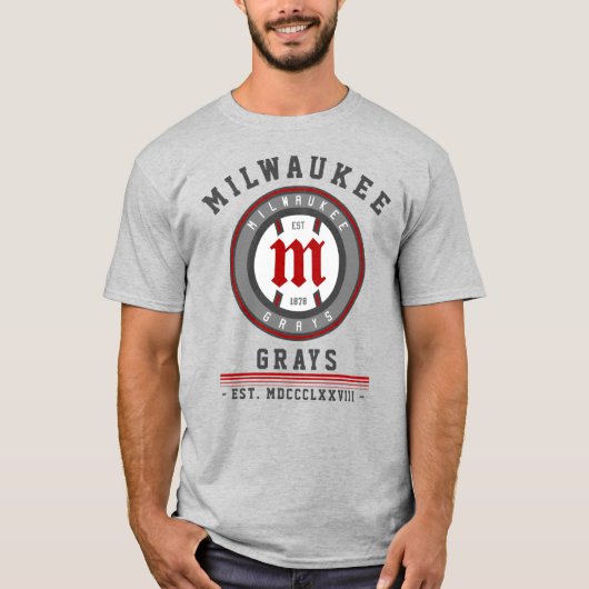 Moderne Vintage Milwaukee Grays Est. T-shirt (Voorkant)