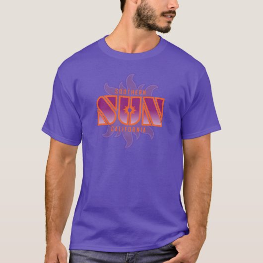 Moderne Vintage Paarse So-Cal Sun T-shirt (Voorkant)