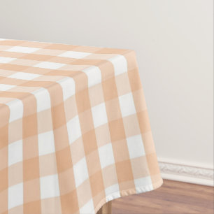 Moderne Vintage Perzik Gingham Patroon Lente Zomer Tafelkleed