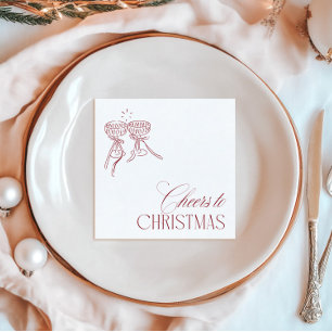 Moderne Vintage "Proost op Kerstmis" Kerstfeest Servet