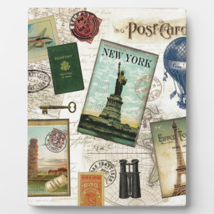 Moderne vintage reizen fotoplaat