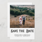 Moderne Vintage Retro Rustieke Verlovingsfoto Save The Date (Voorkant / Achterkant)