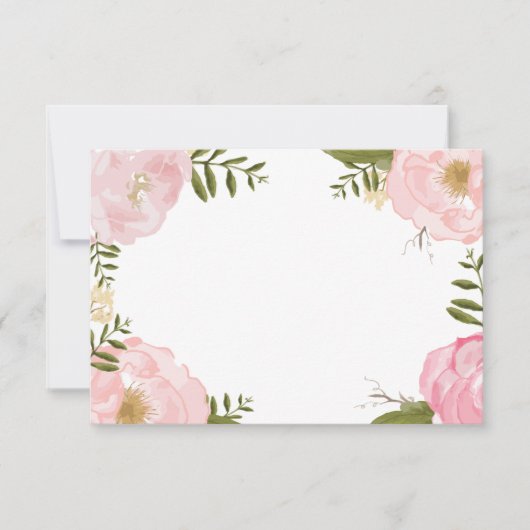 Moderne Vintage Roze Bloemen Bruiloft Blanco Kaart (Voorkant)