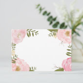 Moderne Vintage Roze Bloemen Bruiloft Blanco Kaart (Staand voorkant)