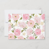 Moderne Vintage Roze Bloemen Bruiloft Blanco Kaart (Achterkant)
