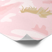 Moderne Vintage Roze Bloemen Bruiloft Welkom Banne Poster (Hoek)