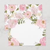 Moderne Vintage Roze Bloemen Trouw Blank Kaart (Voorkant / Achterkant)