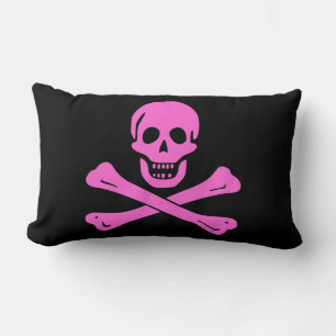 Moderne Vintage Roze Piraat Grafisch Ontwerp Kussen