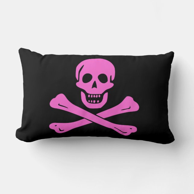 Moderne Vintage Roze Piraat Grafisch Ontwerp Kussen (Voorkant)