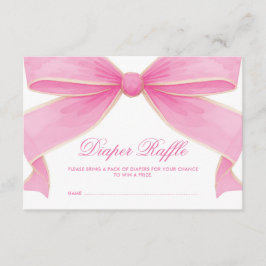 Moderne Vintage Roze Strik Luier Raffle Informatiekaartje