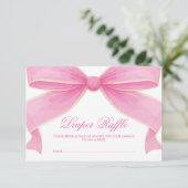 Moderne Vintage Roze Strik Luier Raffle Informatiekaartje (Staand voorkant)