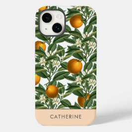Moderne Vintage Sinaasappel Citrus Fruit Bloesem Case-Mate iPhone 14 Hoesje