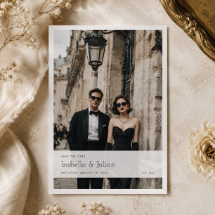 Moderne Vintage Stijl   Eén foto Save the Date