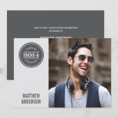 Moderne Vintage | Uitnodiging van de Graduation Pa (Voorkant / Achterkant)