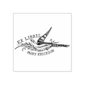 Moderne Vintage Vogel, Bibliotheek Ex Libris Boek  Rubberstempel (Afrduk)