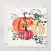 Moderne vintage waterverf pompoenen Thanksgiving Feestdagenkaart (Voorkant)