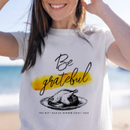 Moderne Vintage Wees Dankbaar Thanksgiving Kalkoen T-shirt