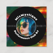 Moderne Vinyl Record DJ Foto Vierkante Visitekaartje (Voorkant)