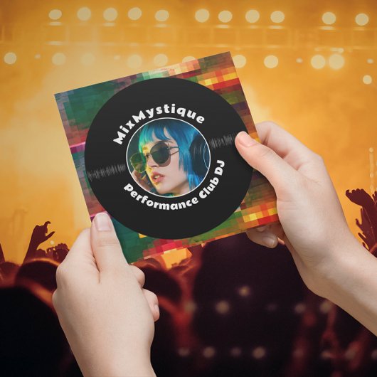 Moderne Vinyl Record DJ Foto Visitekaartje