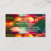 Moderne Vinyl Record DJ Foto Visitekaartje (Achterkant)