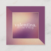 Moderne Violet & Champagne Glitter Schoonheid Make Vierkante Visitekaartje (Voorkant)