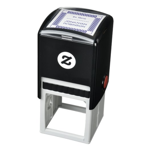 Moderne Violet Geometrische Ex Libris Aangepaste N Zelfinktende Stempel (Product)