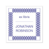 Moderne Violet Geometrische Ex Libris Aangepaste N Zelfinktende Stempel (Design)