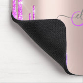 Moderne Violet Glitter Drips Roze Gouden Monogram Muismat (Hoek)