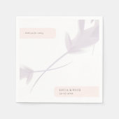 Moderne Violet Lavendel en perzik kleur bruiloft Servet (Voorkant)