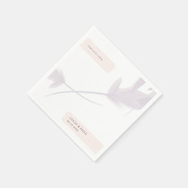 Moderne Violet Lavendel en perzik kleur bruiloft Servet