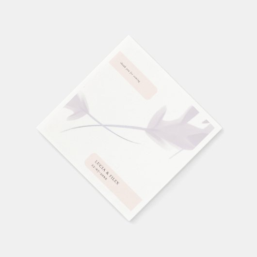 Moderne Violet Lavendel en perzik kleur bruiloft Servet (Hoek)