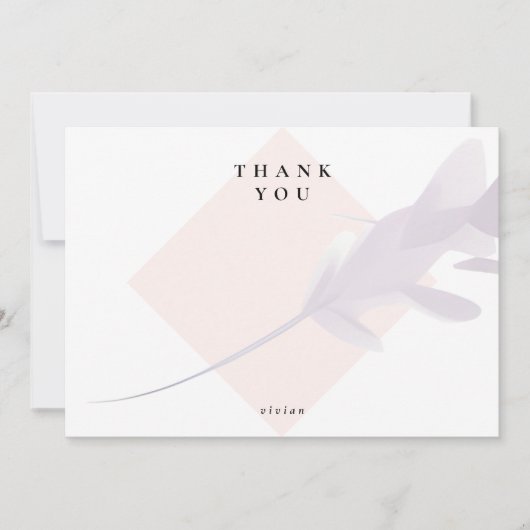 Moderne Violet Lavendel & Perzik Kleur Blank Bedankkaart (Voorkant)